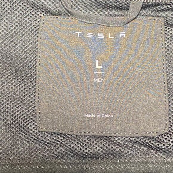 Tesla Men's Black Soft Shell Jacket Logo Full Zip Large Employee Windbreaker - Picture 3 of 15